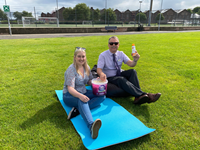 Pictures in the park 2022. Pictured is Councillor Natasha McGuire with Ian Dyer from Inverclyde Leisure